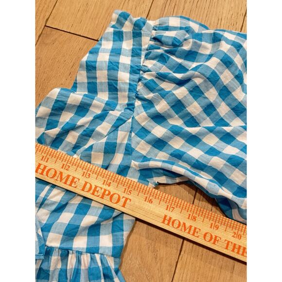 LILLY PULITZER NWT $138 Sarafina Short Sleeve Crinkle Gingham Blouse Top Size 4 - Picture 3 of 9